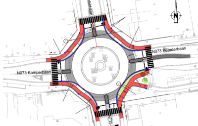 Aanleg fietspaden op rotonde in centrum Hechtel-Eksel