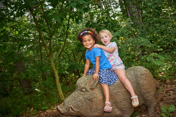 Kinderen op bosbewonersroute