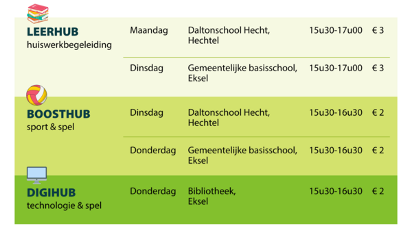 Agenda buitenschoolse activiteiten BOA